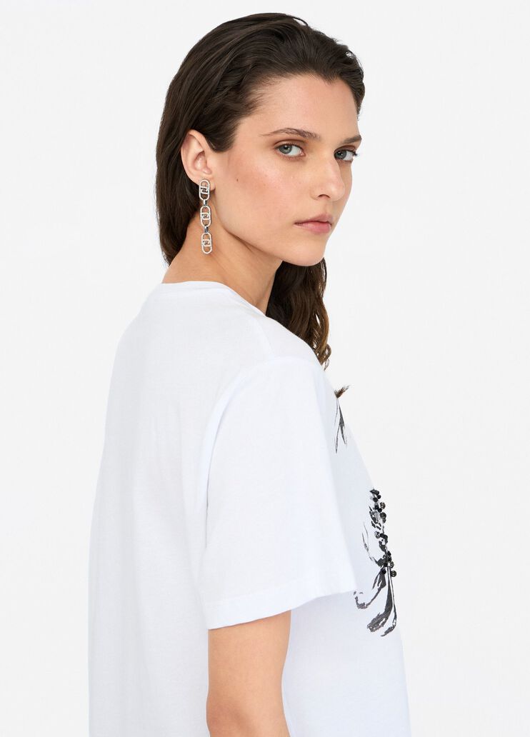 Cotton T-shirt with print white Liu Jo - large image number 4 Cotton T-shirt with print white Liu Jo - large image number 4