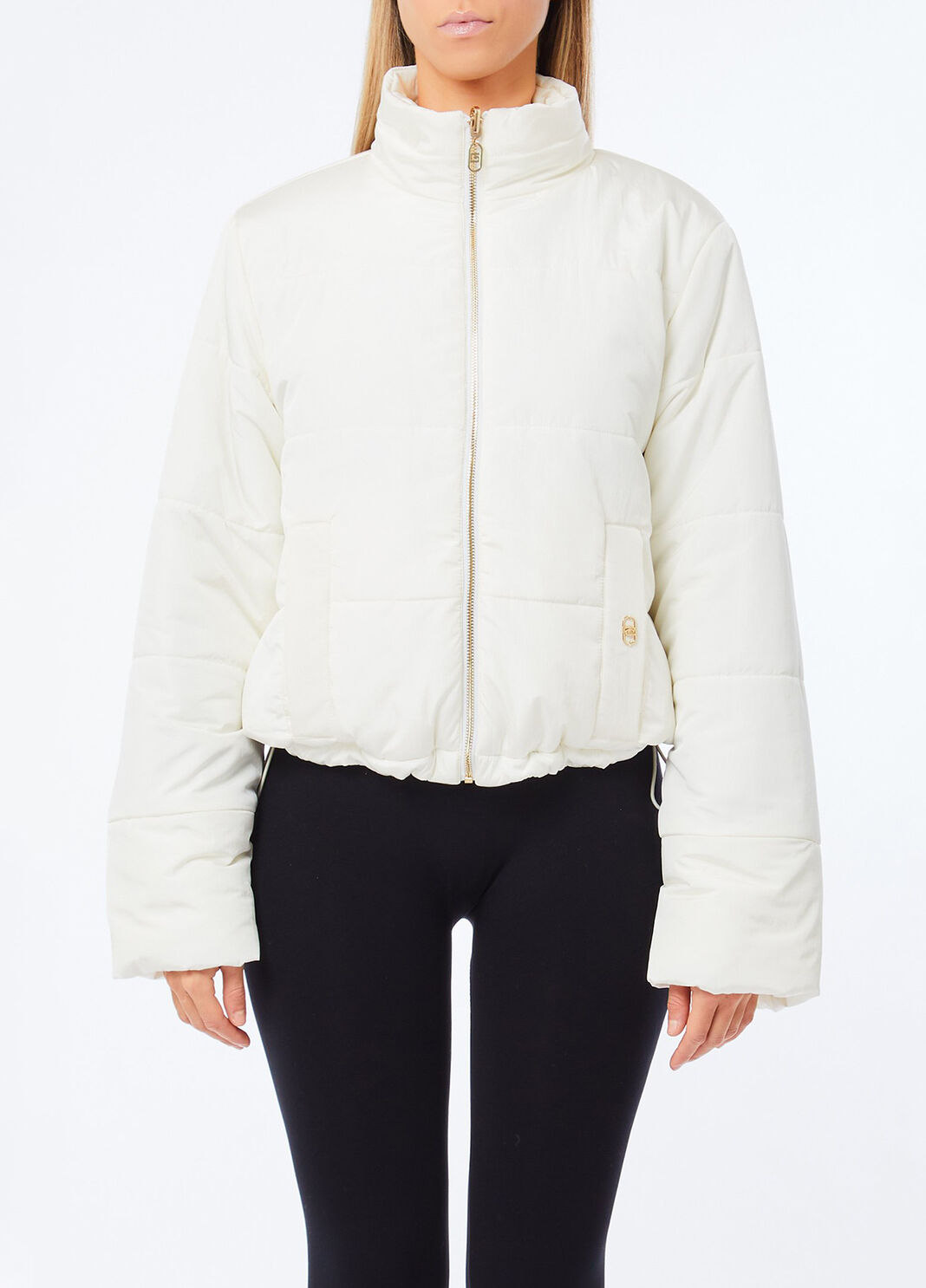 Quilted nylon and mesh jacket grey pinstripe Liu Jo - large image number 2
