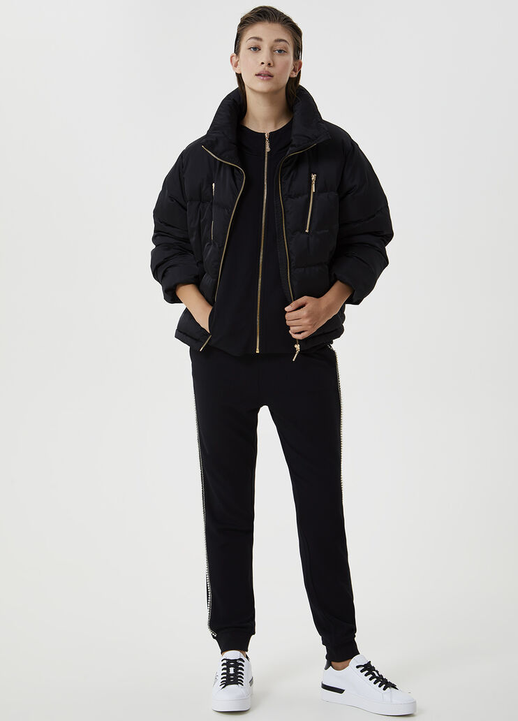 Short quilted down jacket with quilted logo Black Liu Jo - large image number 3 Short quilted down jacket with quilted logo Black Liu Jo - large image number 3