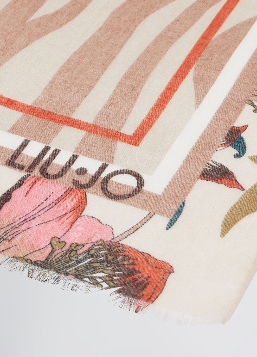 Scarf with floral print light beige Liu Jo - large image number 0