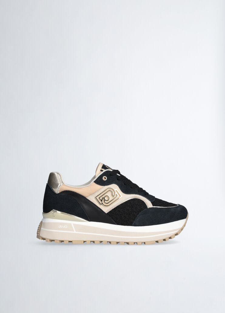 Platform sneakers with floral embroidery black Liu Jo - large image number 1 Platform sneakers with floral embroidery black Liu Jo - large image number 1