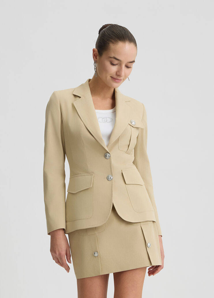 Cotton-blend blazer beige Liu Jo - medium Cotton-blend blazer beige Liu Jo - medium