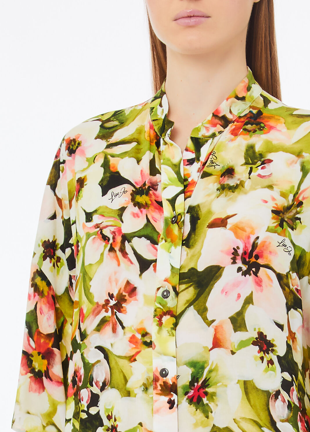 Shirt dress with floral print floral Liu Jo - large image number 2