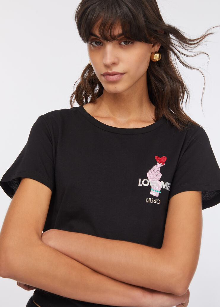 T-shirt en coton noir Liu Jo - medium
