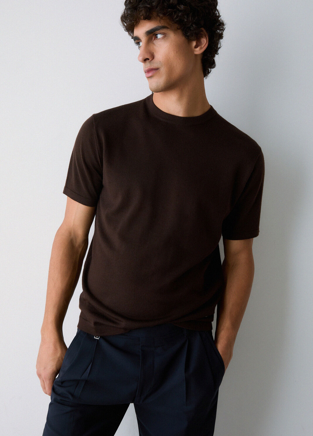 T-shirt in wool merino brown Liu Jo - large image number 3