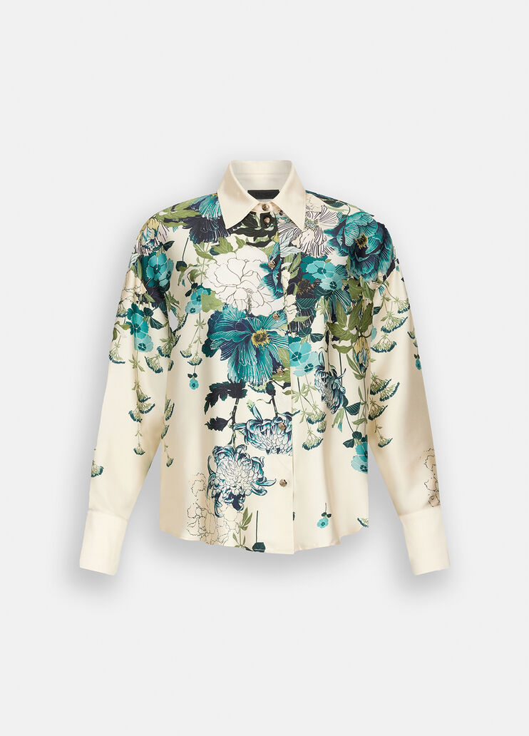 Printed twill shirt milk white Liu Jo - large image number 6