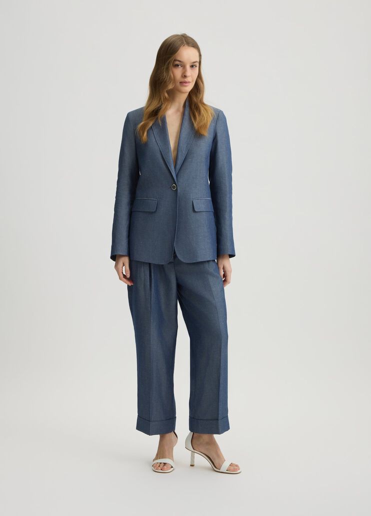 Linen-blend trousers chambray blue Liu Jo - medium Linen-blend trousers chambray blue Liu Jo - medium