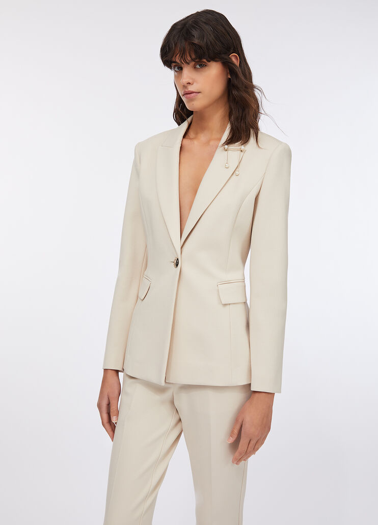 Blazer avec broche ornée de pierres blanc Liu Jo - large image number 0