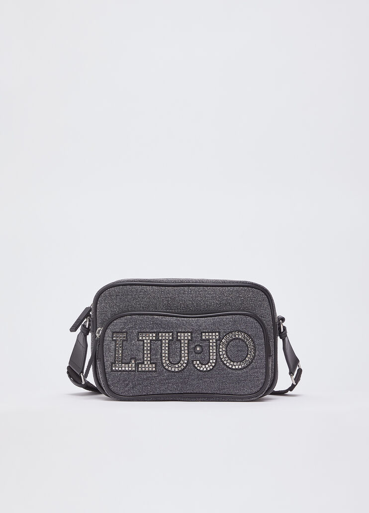 Medium crossbody bag with logo grey denim Liu Jo - medium