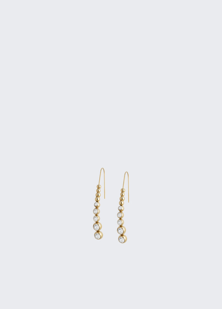 Pendant earrings with rhinestones gold Liu Jo - medium Pendant earrings with rhinestones gold Liu Jo - medium