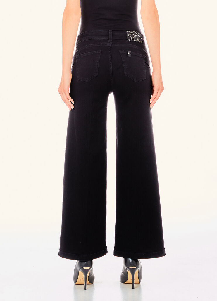 Jeans cropped écoconçu denim noir Liu Jo - large image number 1 Jeans cropped écoconçu denim noir Liu Jo - large image number 1