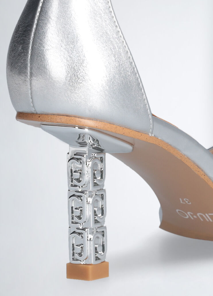 Sandals with branded heel silver tone Liu Jo - medium Sandals with branded heel silver tone Liu Jo - medium
