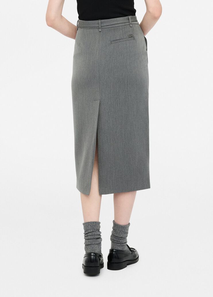 Midi skirt with bejewelled belt grey Liu Jo - large image number 1