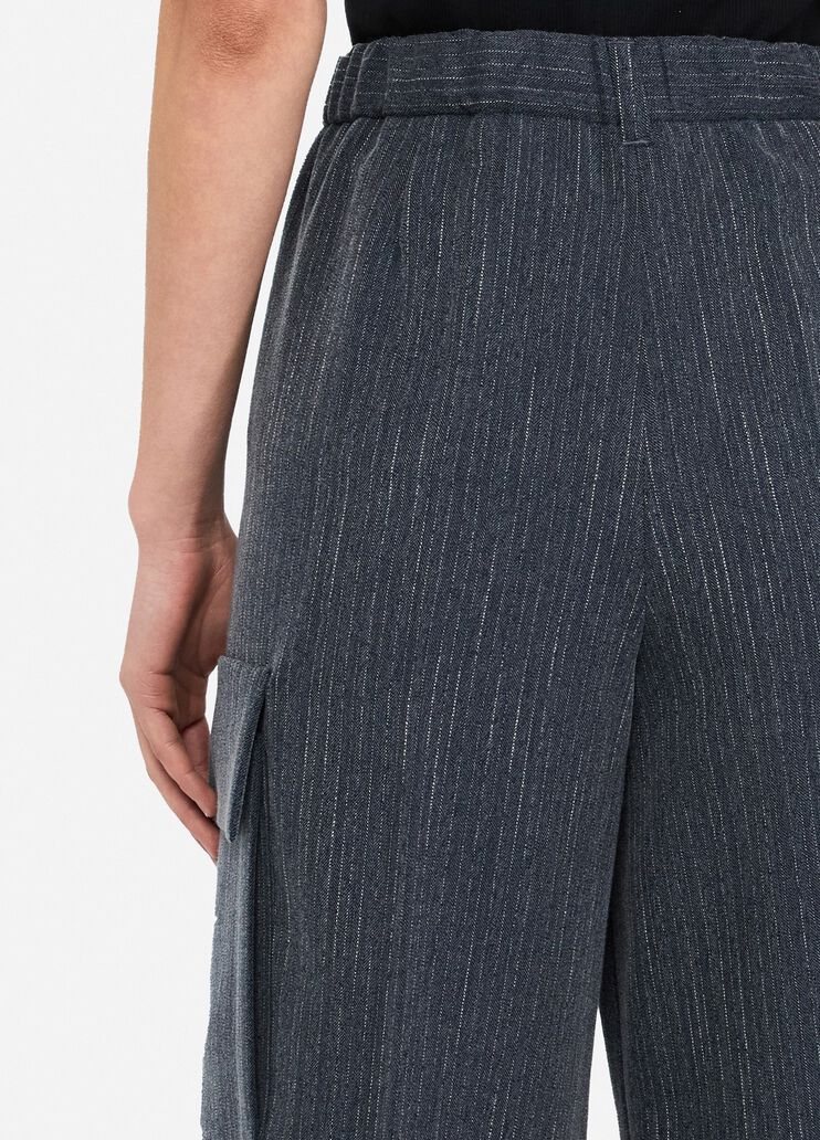 Pinstriped flannel Bermuda shorts blue pinstripe Liu Jo - large image number 4 Pinstriped flannel Bermuda shorts blue pinstripe Liu Jo - large image number 4
