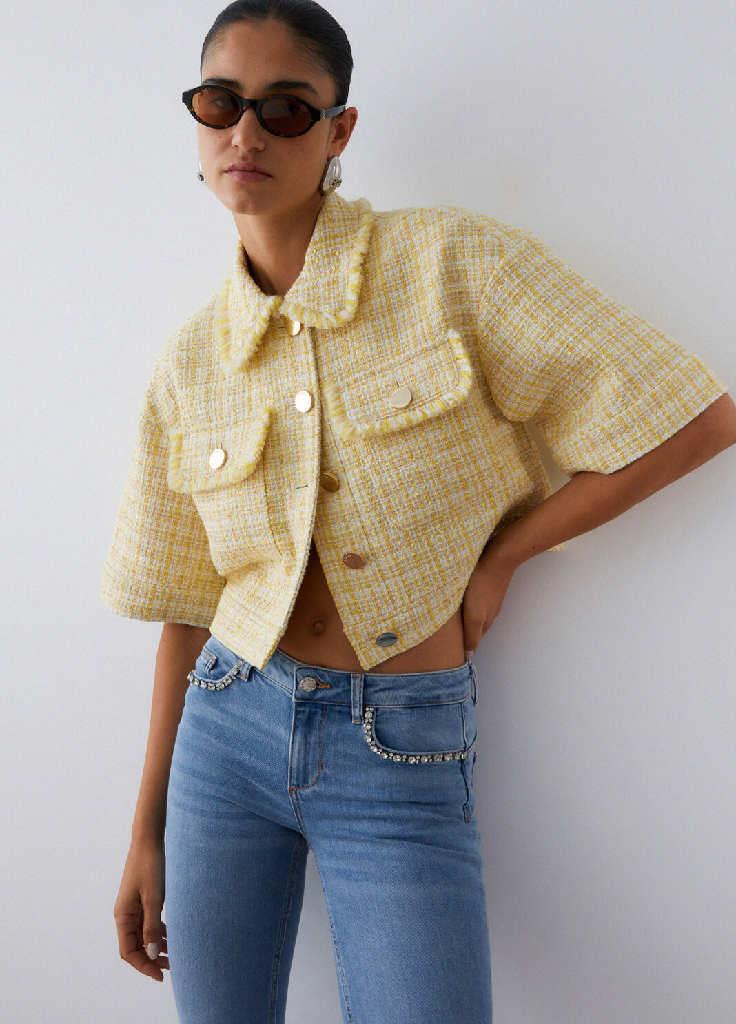 Vaqueros pitillo con bordados joya  denim claro Liu Jo - large image number 3