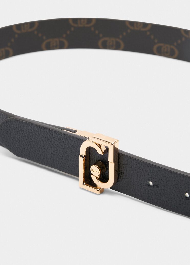 Reversible belt with logo black Liu Jo - large image number 4