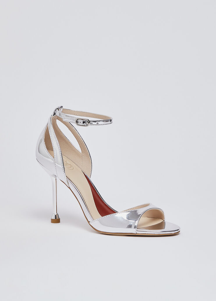 Mirrored laminated heeled sandals silver Liu Jo - large image number 1