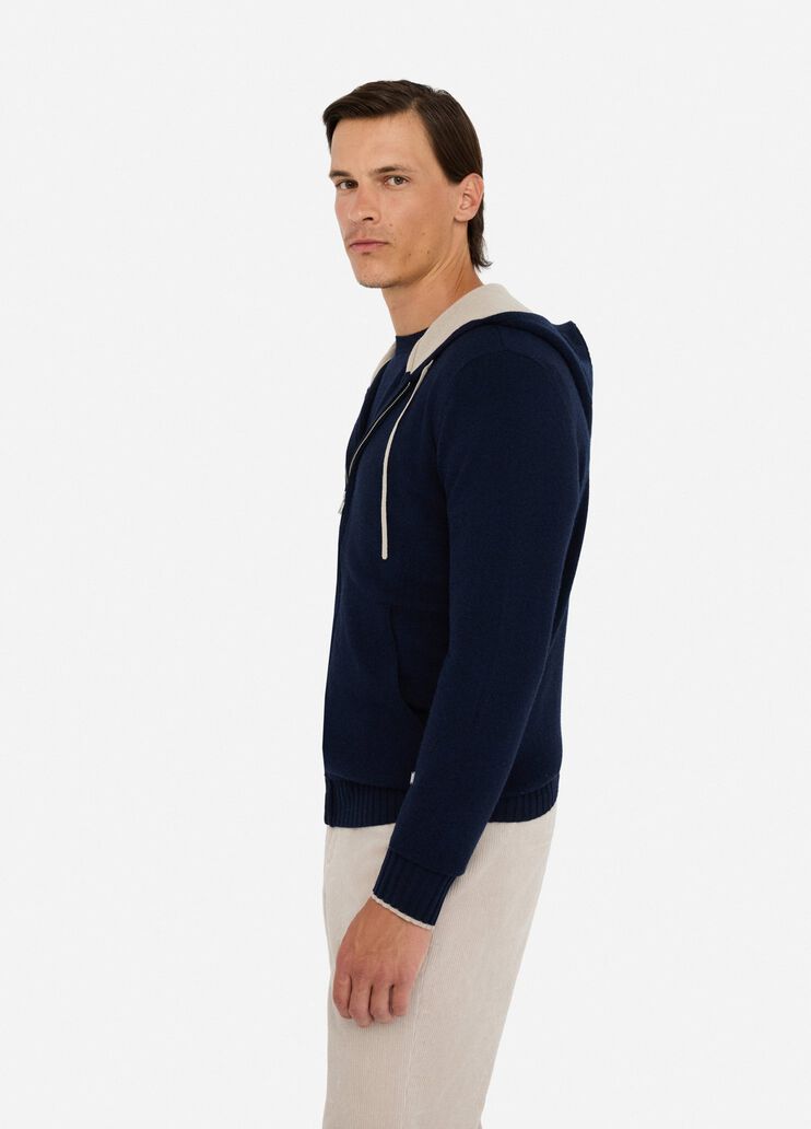 Wool and cashmere jumper with zip dark blue Liu Jo - large image number 3 Wool and cashmere jumper with zip dark blue Liu Jo - large image number 3