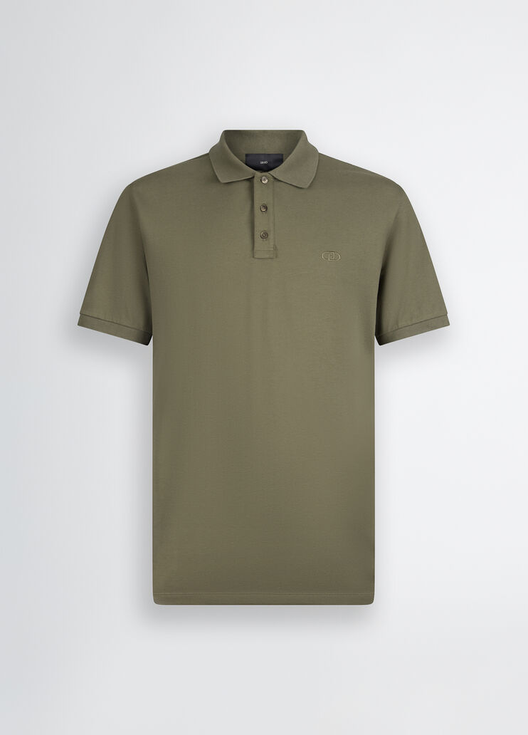 Cotton pique polo-shirt olive green Liu Jo - large image number 6 Cotton pique polo-shirt olive green Liu Jo - large image number 6