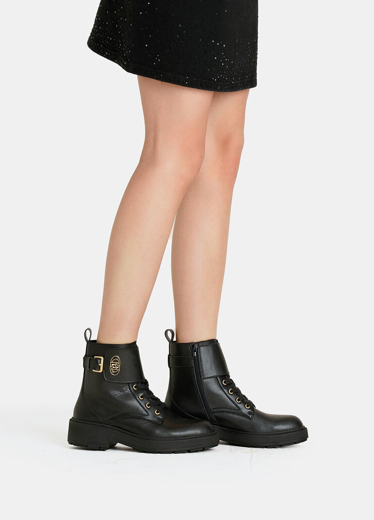Leather combat boots black Liu Jo - medium Leather combat boots black Liu Jo - medium