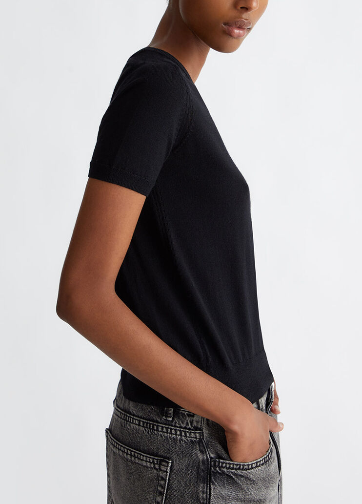 Wool knit T-shirt black Liu Jo - large image number 2