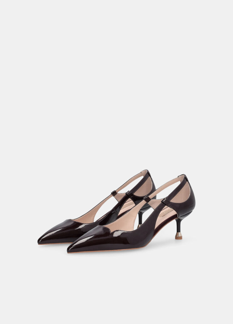 Patent leather court shoes with cut-out detailing amarone Liu Jo - large image number 2 Patent leather court shoes with cut-out detailing amarone Liu Jo - large image number 2