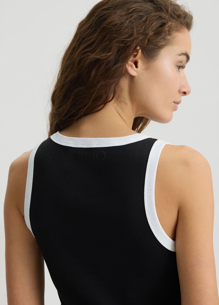 Ribbed top black Liu Jo - large image number 4 Ribbed top black Liu Jo - large image number 4
