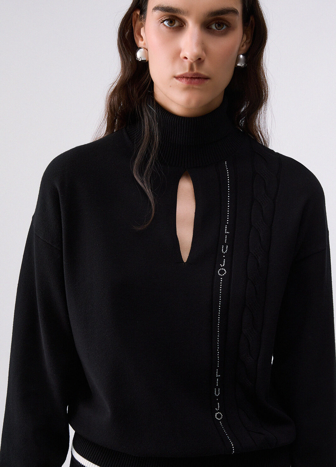 Turtleneck Sweater with Cut-Out black Liu Jo - large image number 4
