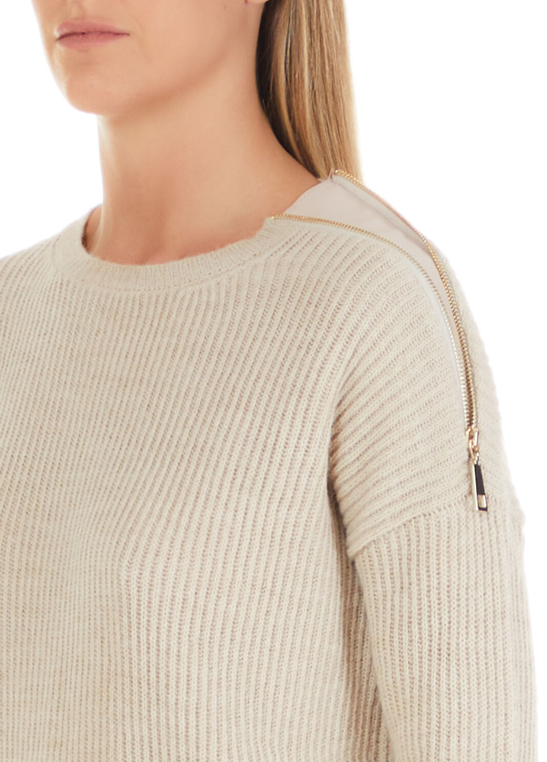 Sweater with decorative zip beige Liu Jo - large image number 2