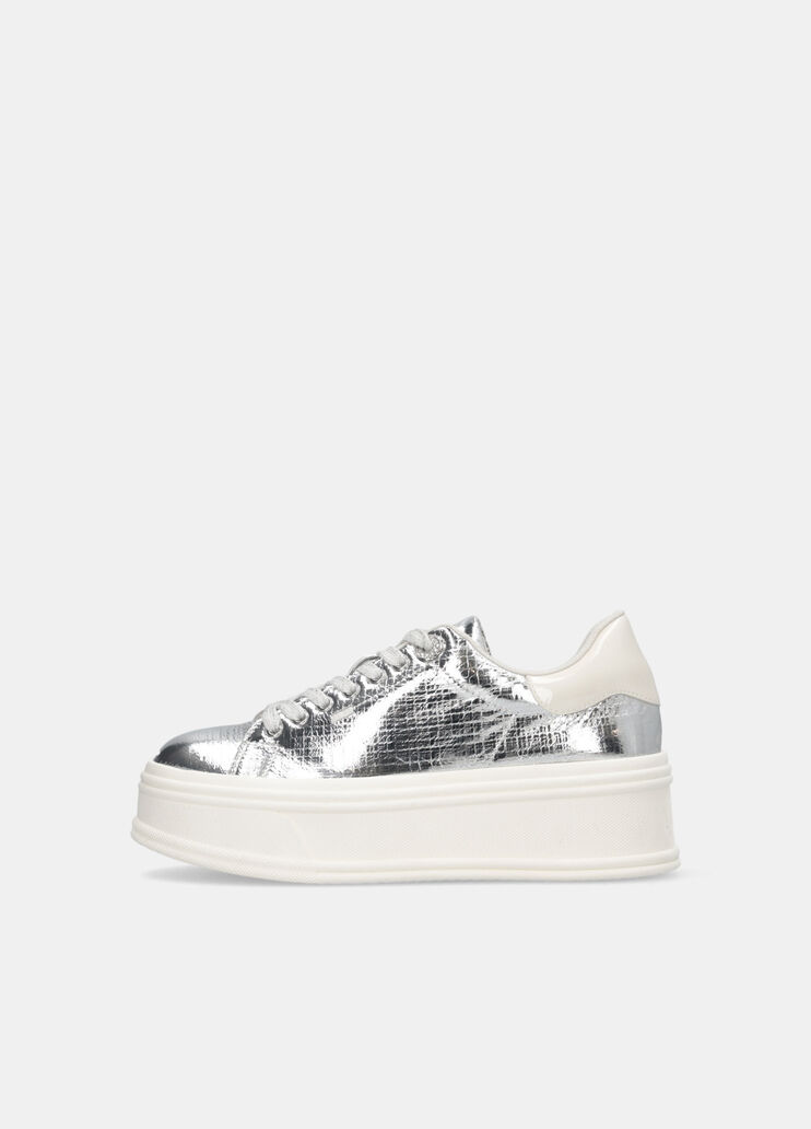 Cracked-effect sneakers silver Liu Jo - large image number 5 Cracked-effect sneakers silver Liu Jo - large image number 5