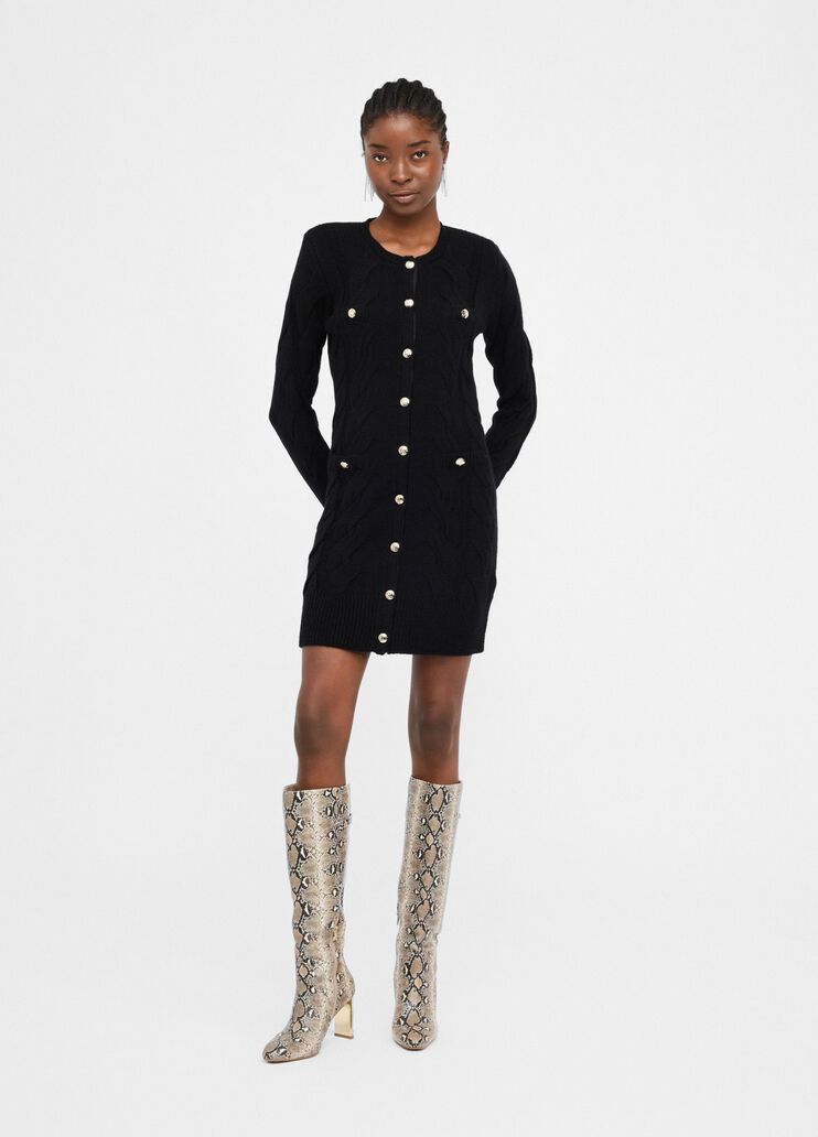 Cable knit wool dress black Liu Jo - medium Cable knit wool dress black Liu Jo - medium