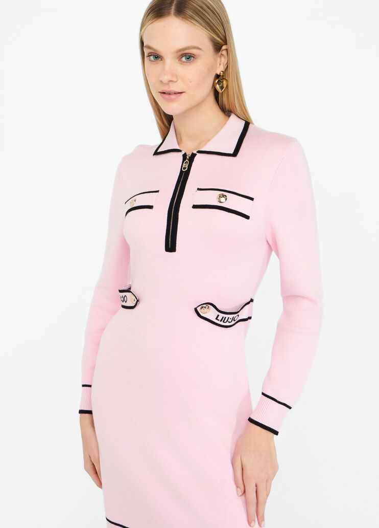 Abito in maglia misto seta rosa Liu Jo - large image number 3
