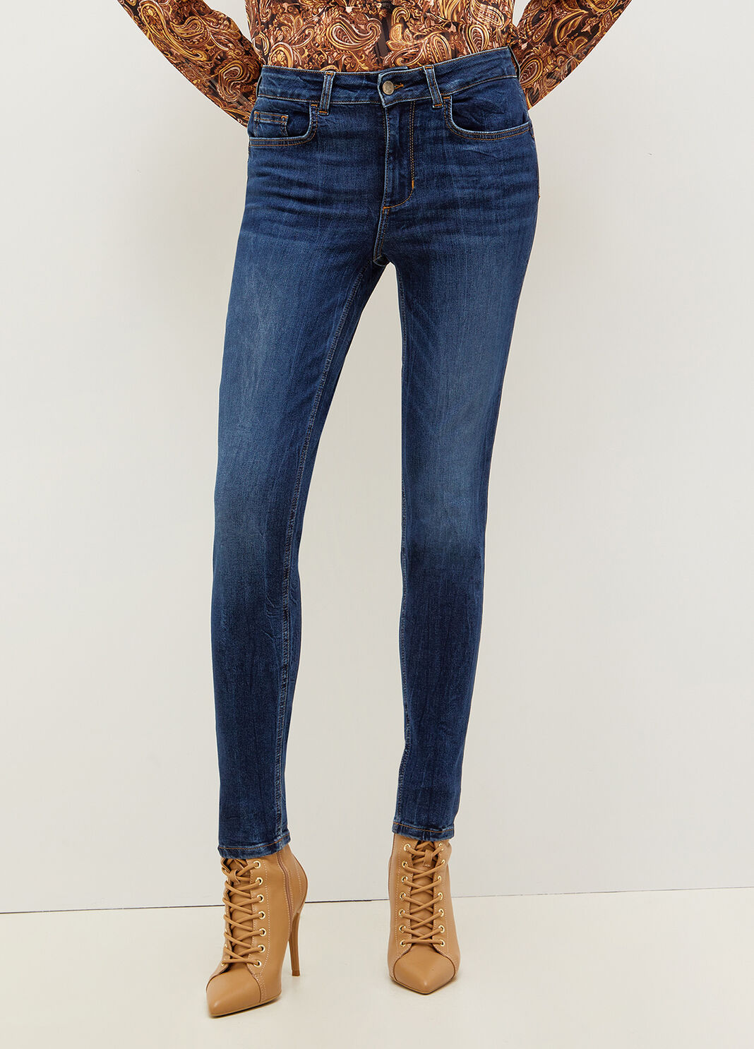 Bottom Up skinny jeans with gemstones blue denim Liu Jo - large image number 0