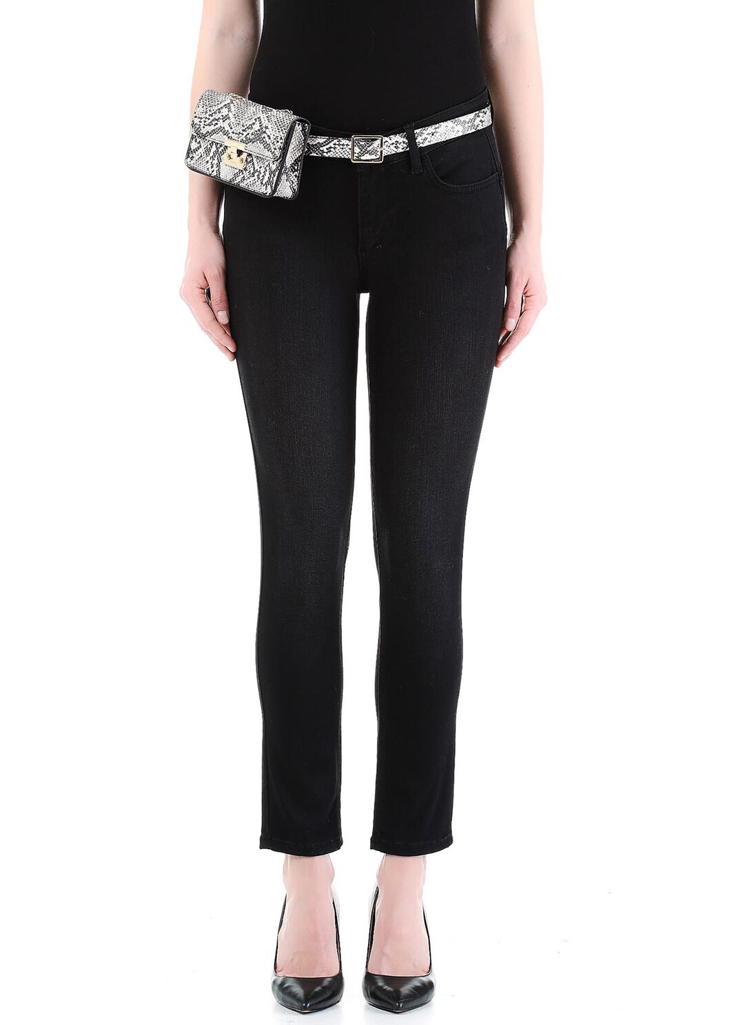 Skinny jeans with pouch bag black denim Liu Jo - large image number 0