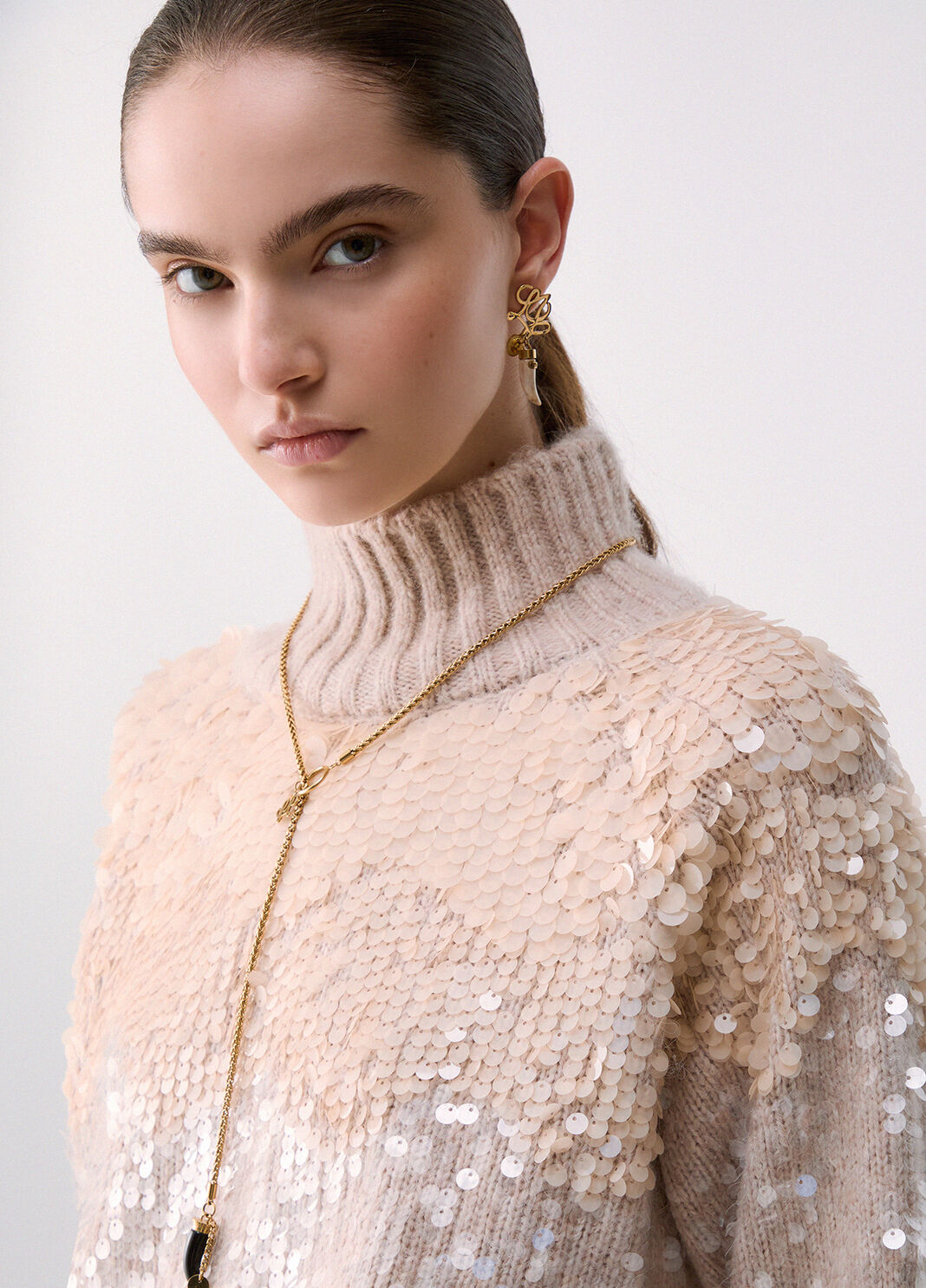 Maille en laine avec paillettes blanc Liu Jo - large image number 4