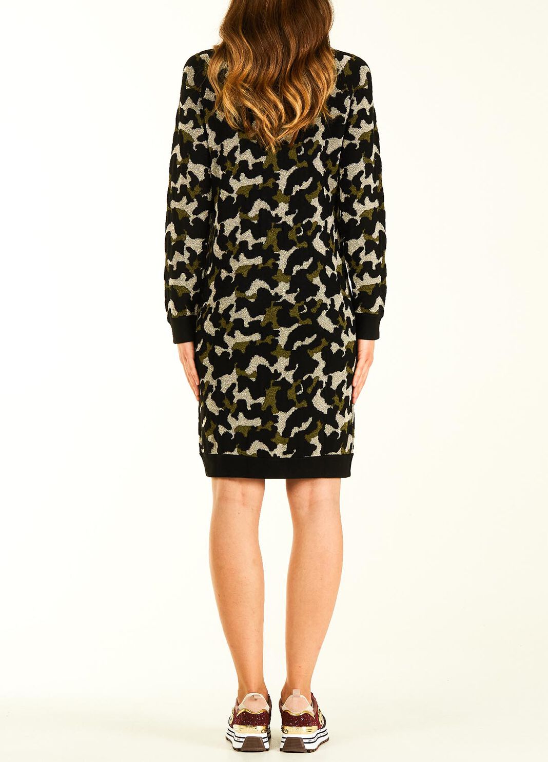 Robe courte camouflage en lurex&reg; vert Liu Jo - large image number 1