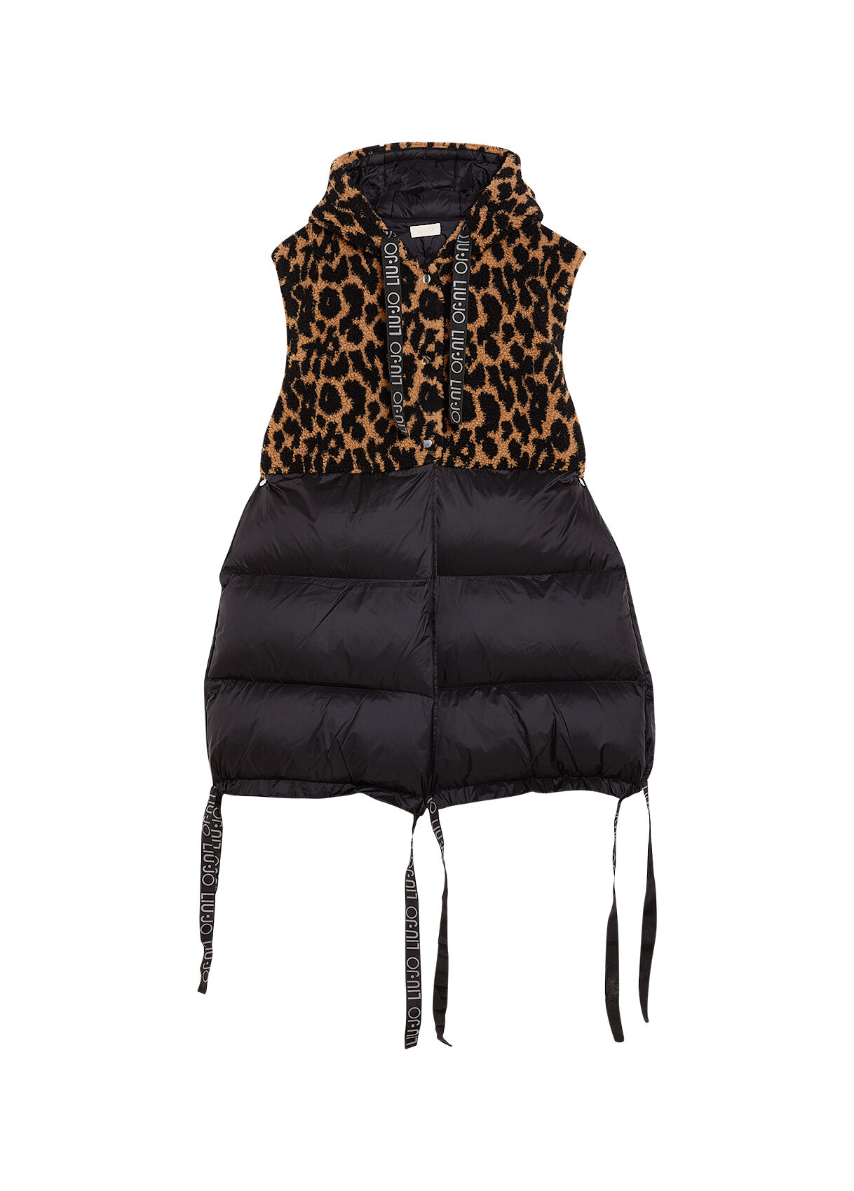 Padded gilet with animal print
