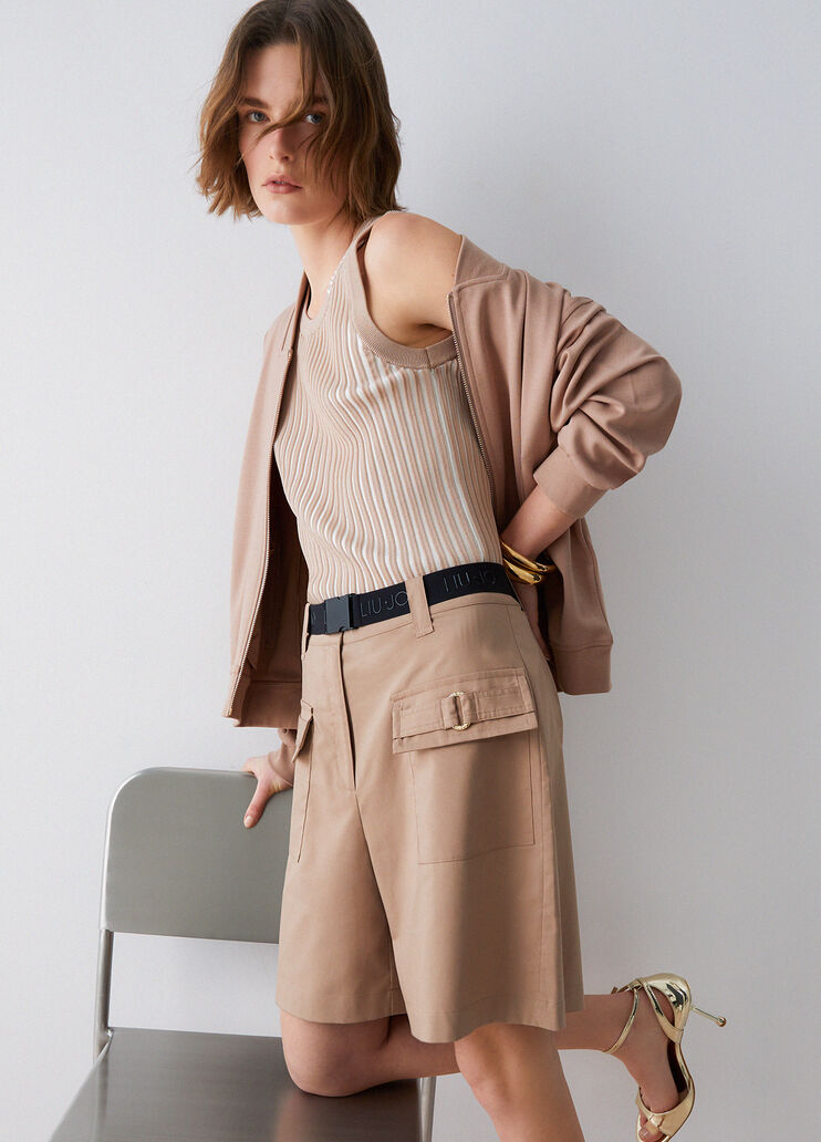 Shorts with maxi-pockets beige Liu Jo - medium
