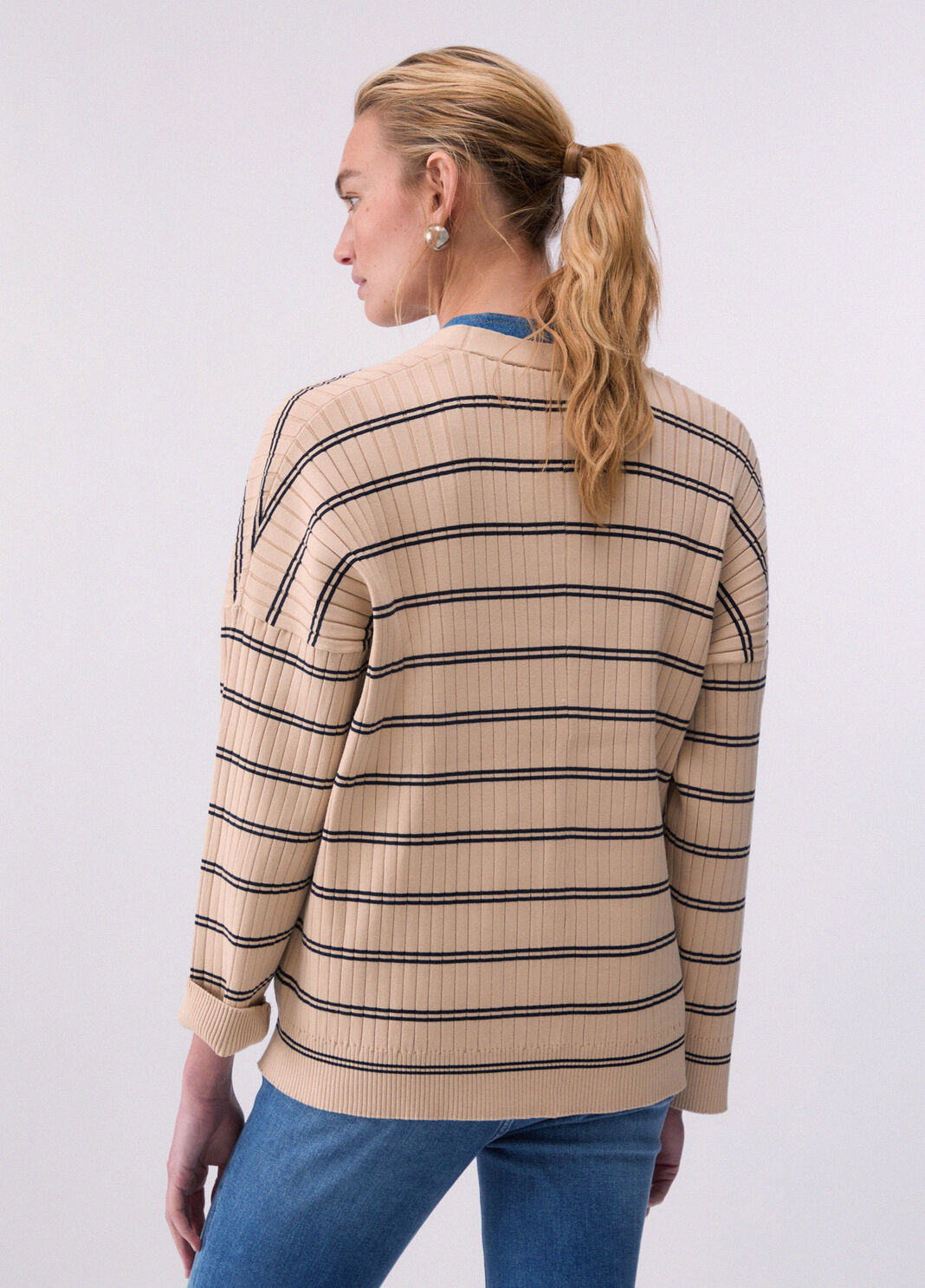 Striped cardigan beige Liu Jo - large image number 1
