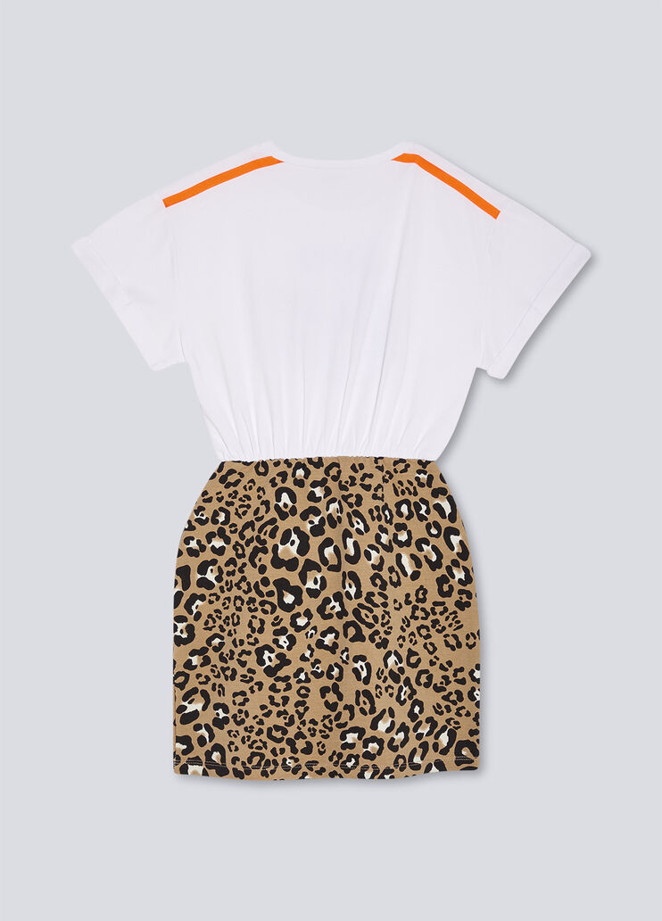 Платье с анималистическим принтом на юбке белый/леопардовый принт Liu Jo - large image number 1