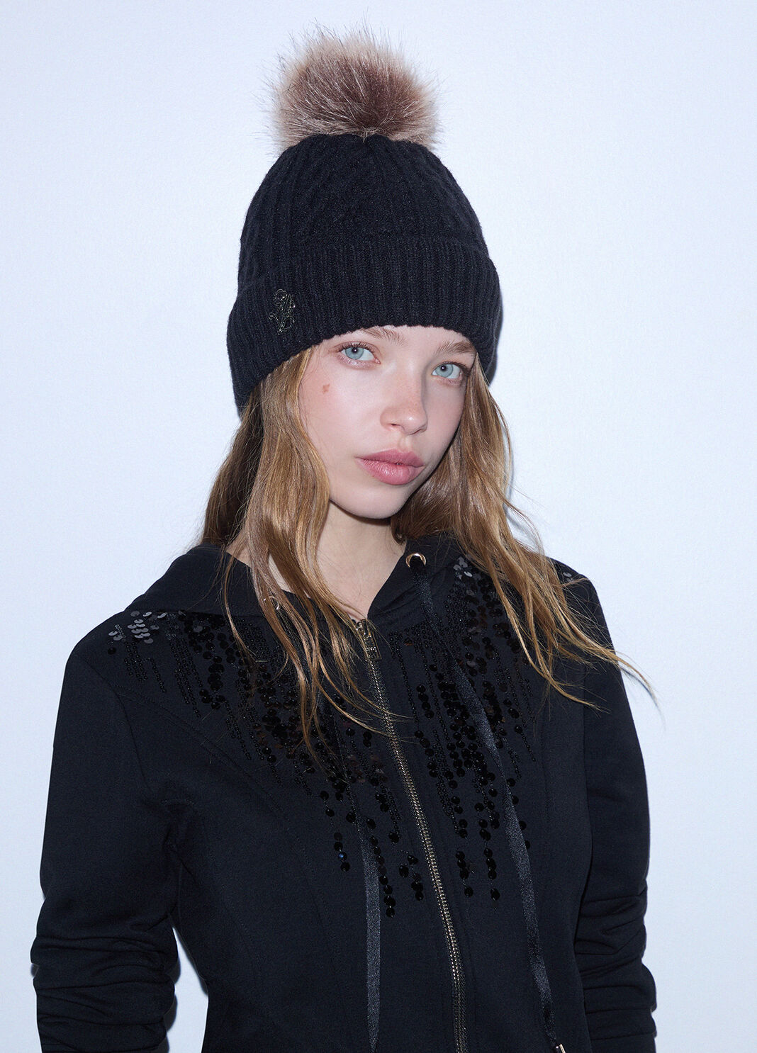Knitted Hat with Pom-Pom black Liu Jo - large image number 0