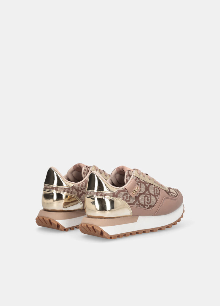 Sneakers with jacquard monogram beige Liu Jo - large image number 3