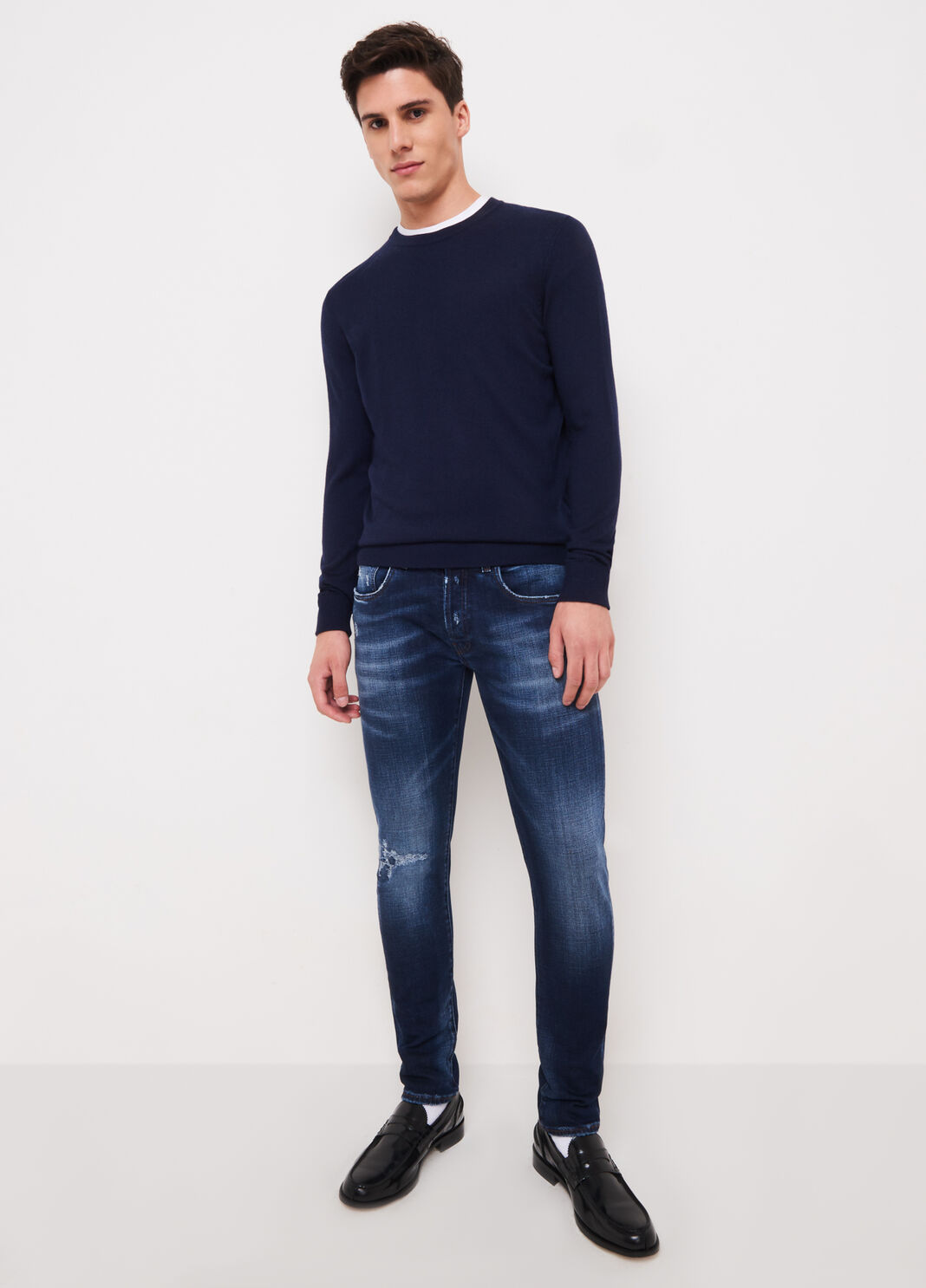 Maglia in misto lana blu scuro Liu Jo - large image number 3