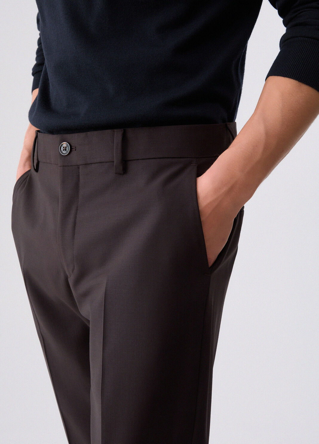 Chino trousers in a wool blend brown Liu Jo - large image number 4