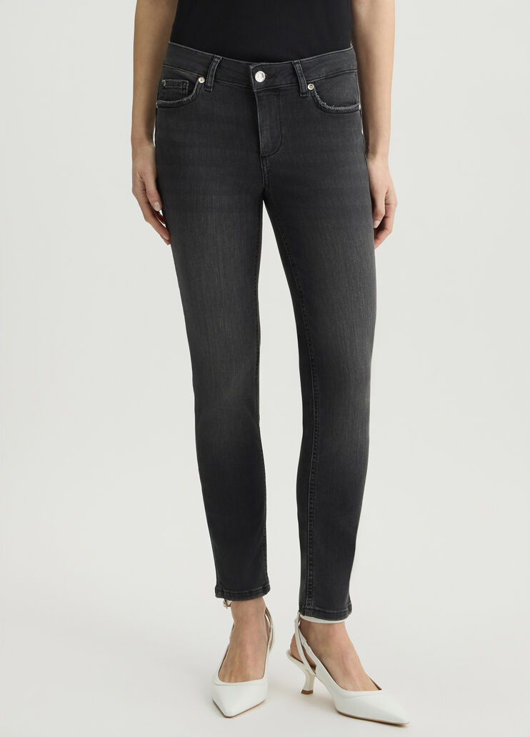 Jeans skinny bottom up denim noir Liu Jo - medium Jeans skinny bottom up denim noir Liu Jo - medium