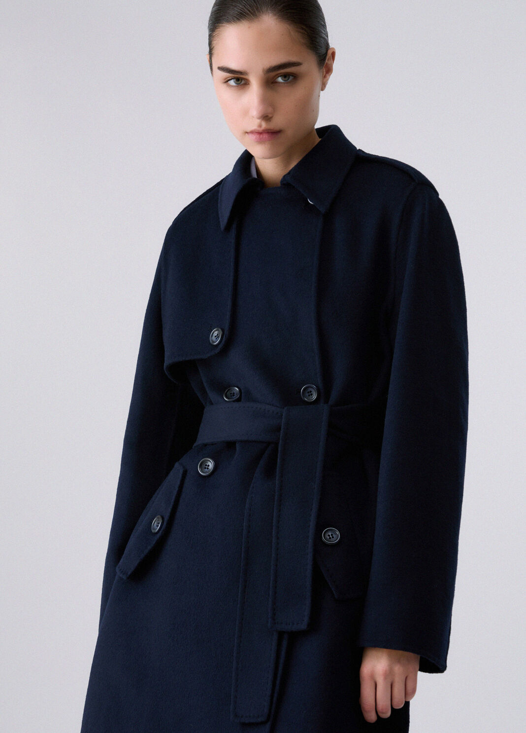 Long wool coat dark blue Liu Jo - large image number 4