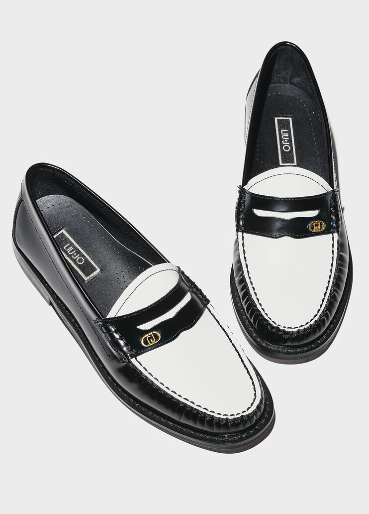 Mocassini bicolor in pelle nero Liu Jo - medium