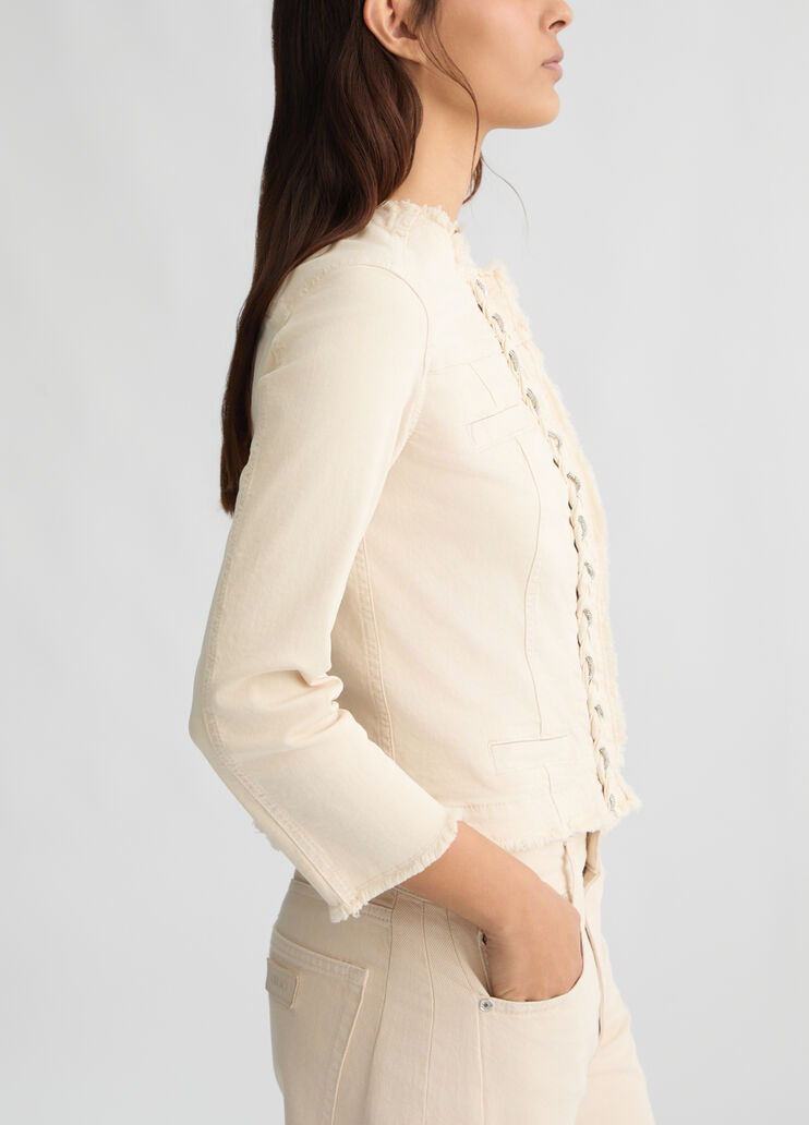 Beige jacket with rhinestones light beige Liu Jo - large image number 3 Beige jacket with rhinestones light beige Liu Jo - large image number 3