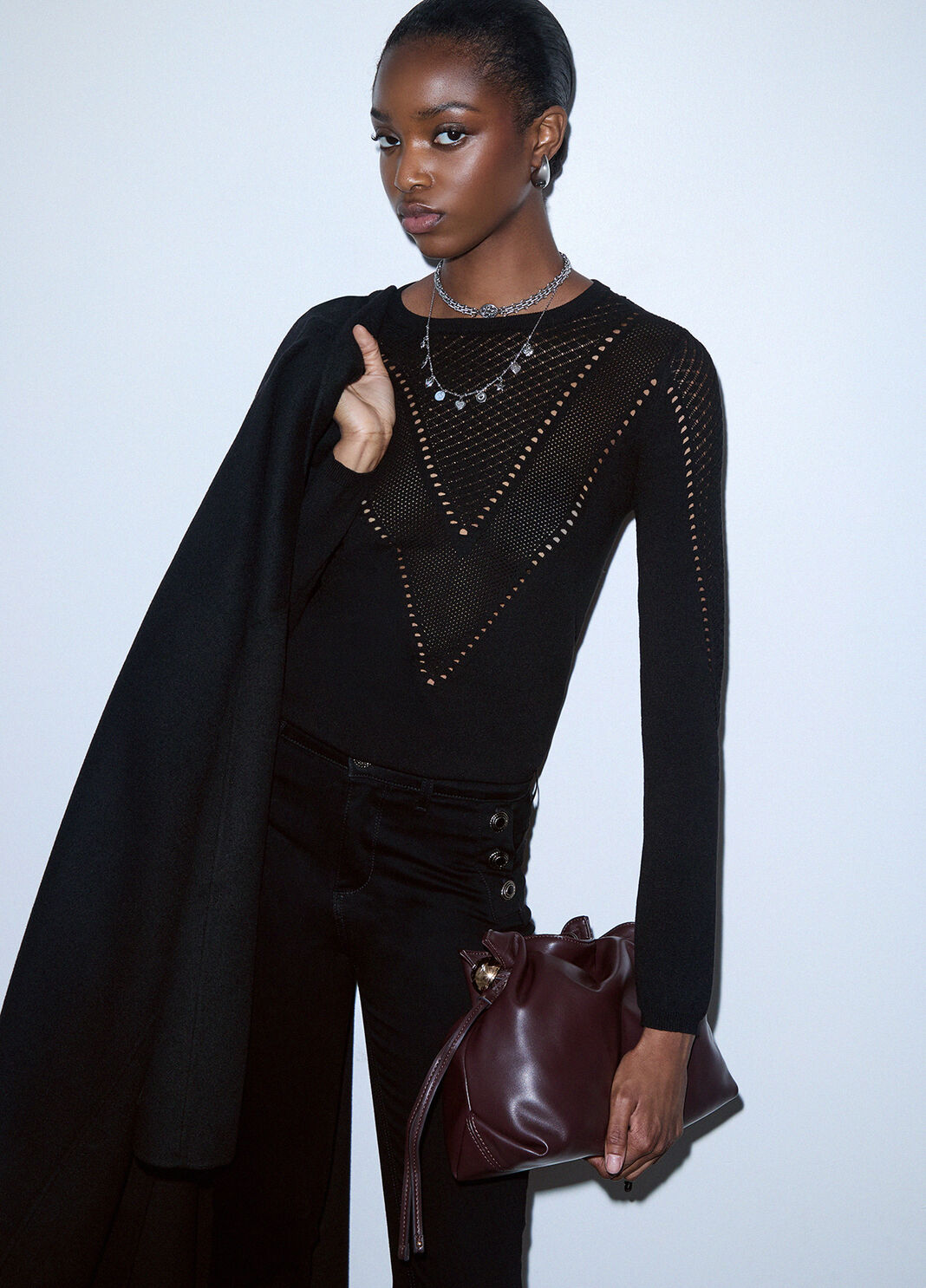 Knit Top with Cut-Out black Liu Jo - large image number 2
