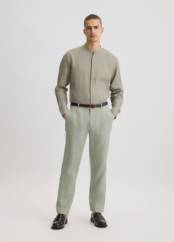 100% linen Mandarin-collar shirt sage Liu Jo - medium 100% linen Mandarin-collar shirt sage Liu Jo - medium